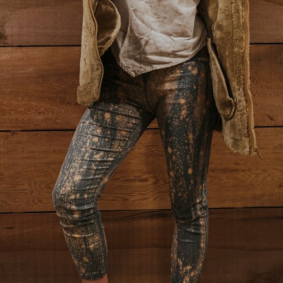 Elfarrow ✧Midnight✧ Dyed Cotton Stretch Leggings - Picture 7 of 10